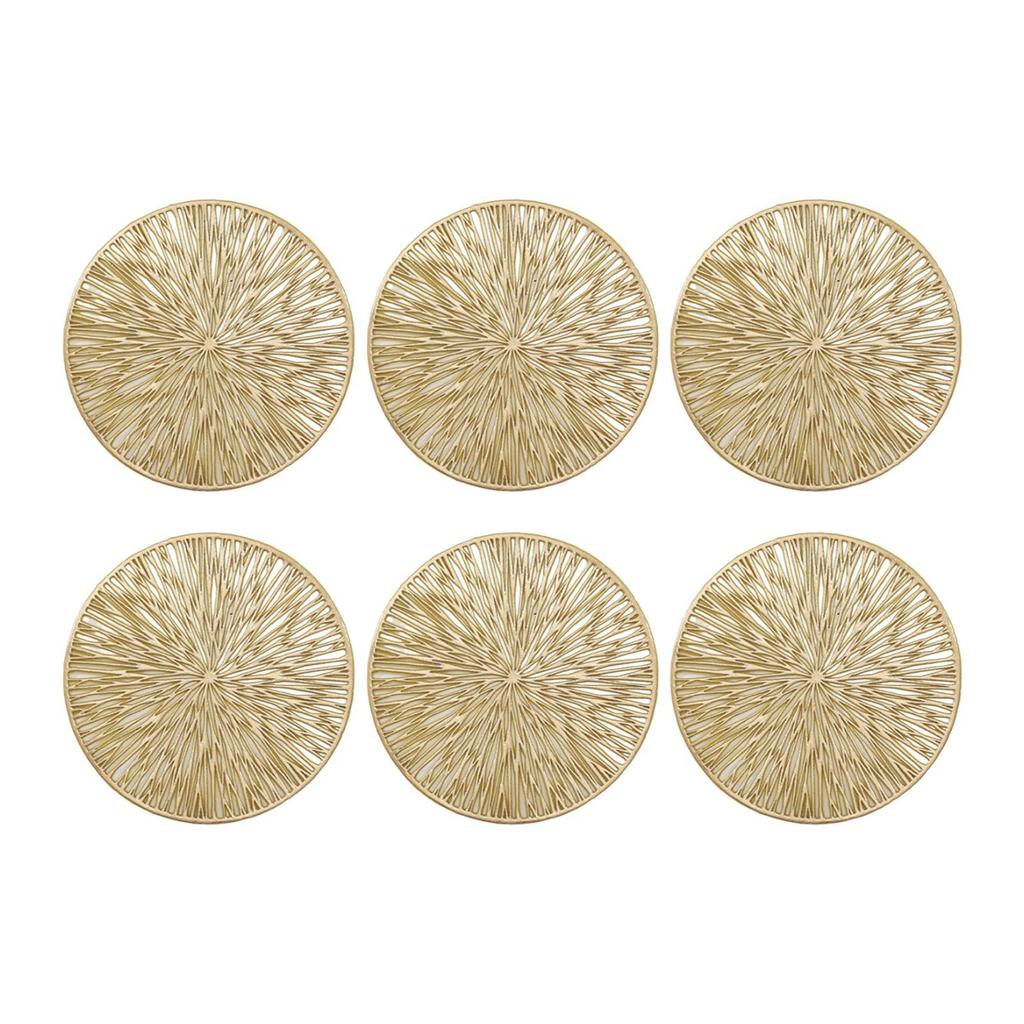 6 Pieces PVC Drink Coasters Cup Pads Multifunctional Table Top Protection Round