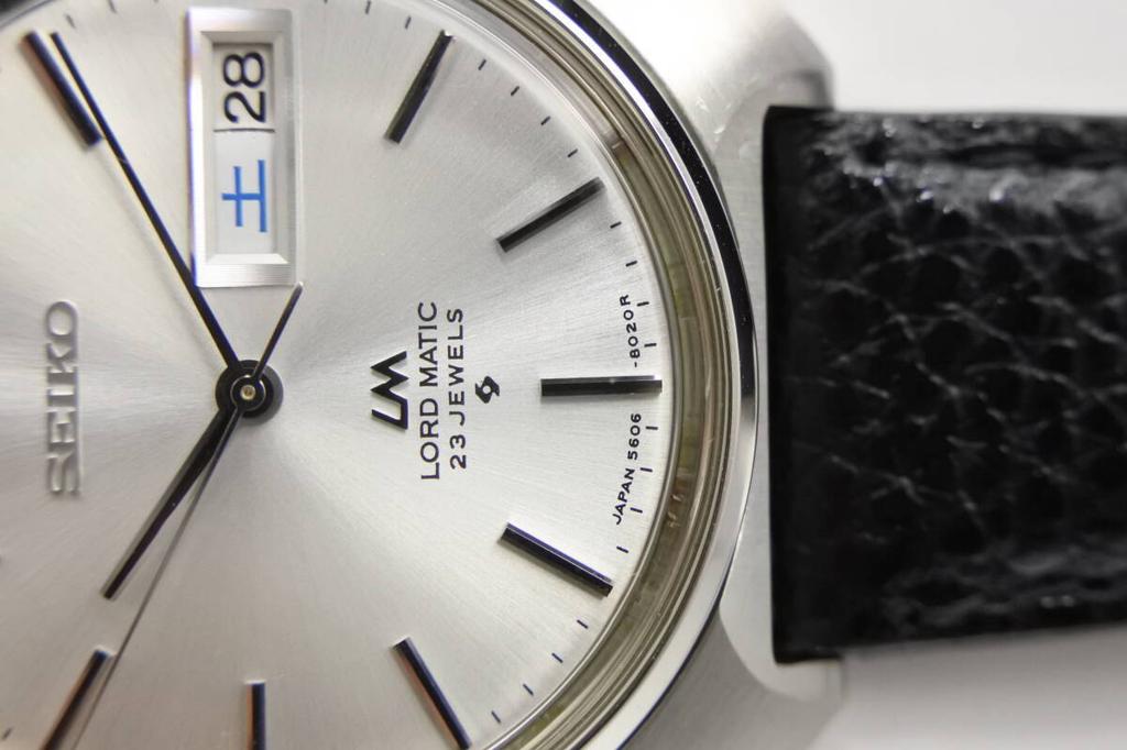 item 1970 SEIKO Lord Matic cushion 23 automatic winding SEIKO excellent Semi-luxury 5606-8020, case, jewels, men's Watch, strap, condition.