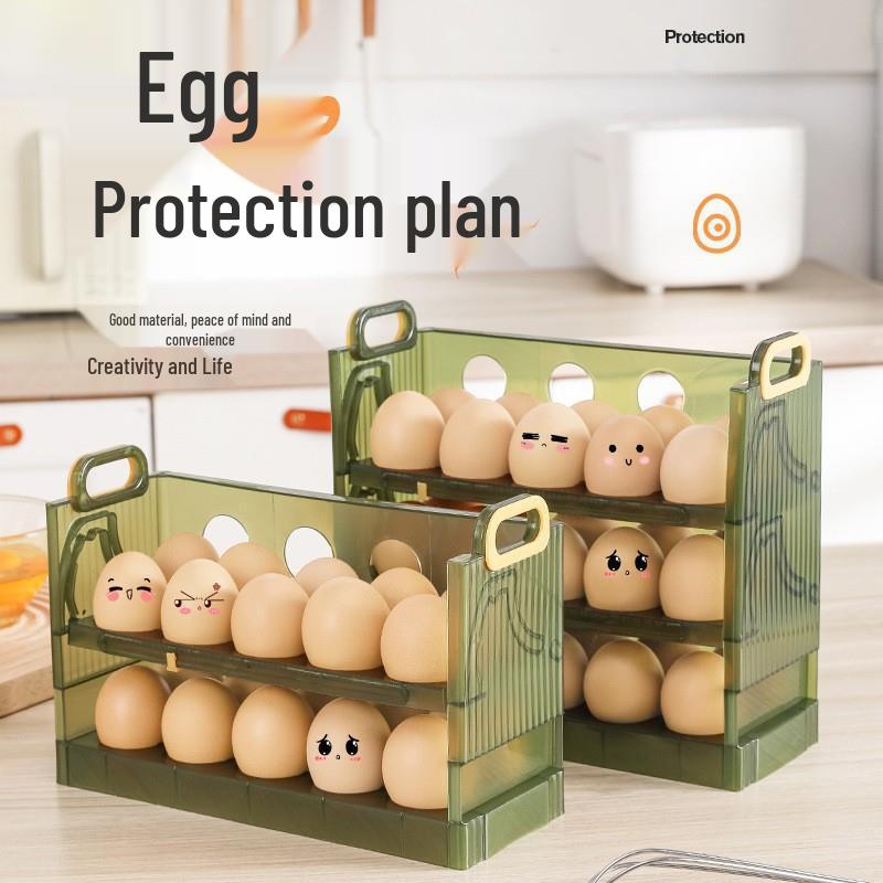 Flip-Top Egg Storage Box for Refrigerator Door - Fresh-Keeping Egg Holder