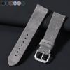 Quick Release Soft Suede Strap Wristband 20mm 22mm Brown Watch Bands Calfskin Bracelet for Women Men Handmade Stitching Band