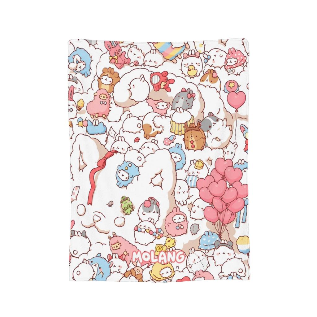 Molang Kawaill Rabbit Throw Blanket for Couch  Fuzzy Soft Plush Blanket 50x60 Inches Multiple Sizes Bedspreads for All Seasons