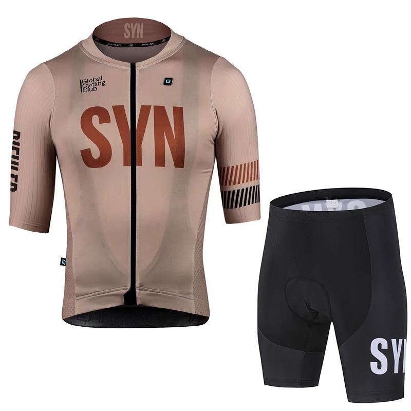 Black Cycling Jersey Men's Cycling Bib Summer Cycling Sportswear Set Polyester Fiber Cycling Short Top Cycling Shorts