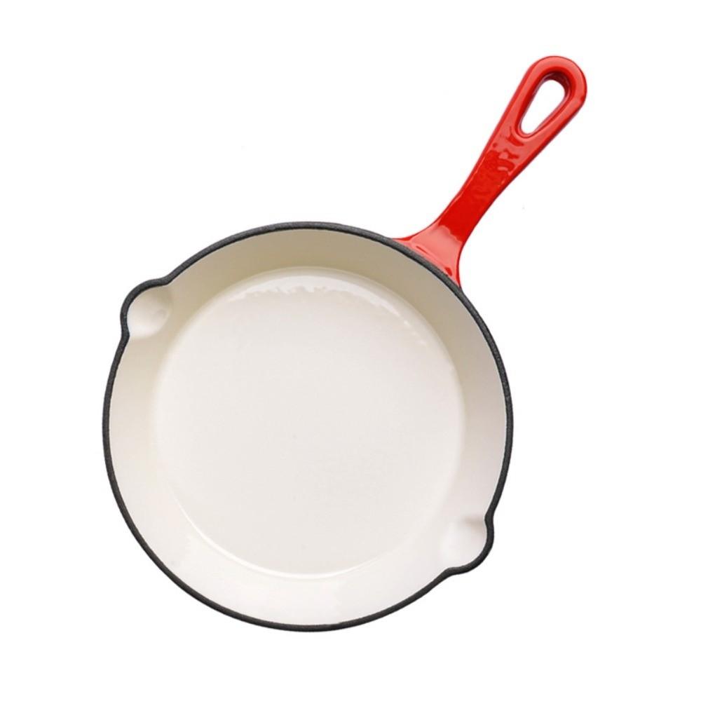 Flat Bottomed Enameled Cast Iron Dutch Oven Non-stick Omelette Pan Frying Pan  Kitchen Cookware