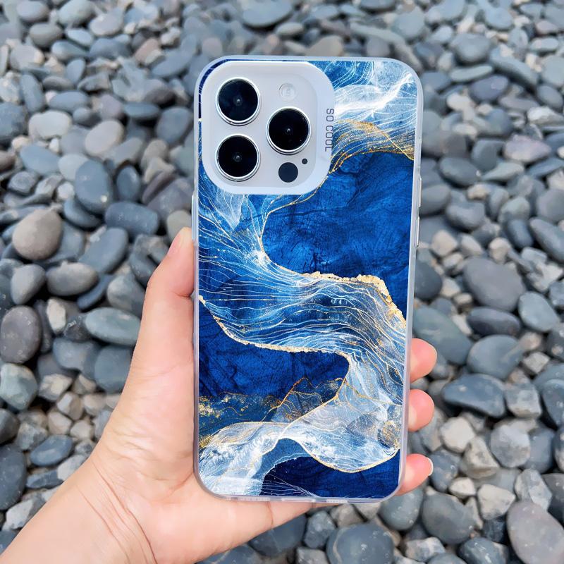 Ocean Waves Sea Water Creative Phone Case For iPhone Case 16 15 14 Pro Max Plus 13 Mini 12 11 Pro Max Shockproof Laser Covers