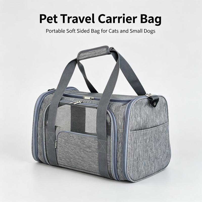 Soft-Sided Pet Carrier Bag for Medium Large Cats & Puppies, Portable Travel Dog Carrier Handbag
