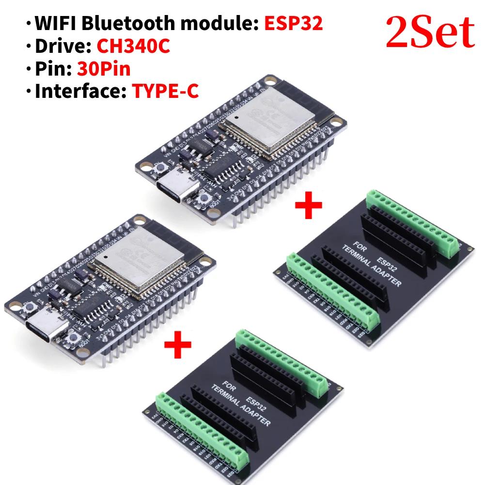 ESP32 WROOM-32 Development Board 5V TYPE-C CH340C WiFi+Bluetooth Ultra-Low Power Consumption SPI Flash 32Mbits Wireless Module