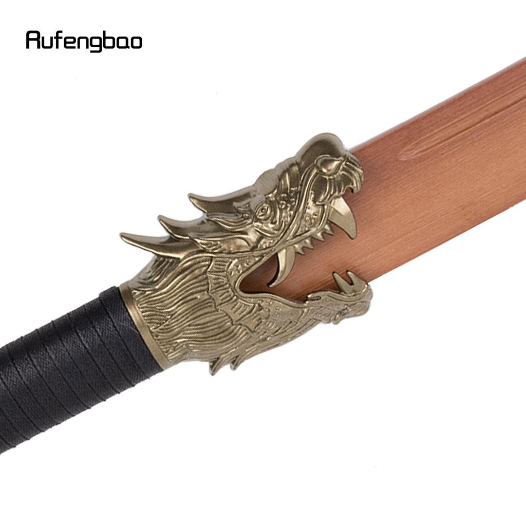 Brązowy Czarny Drewniany Miecz Modny Drewniany Maczeta Dekoracyjny Miecz Cosplay Halloween Buława Kula Różdżka Miecz Zabawka 106 cm