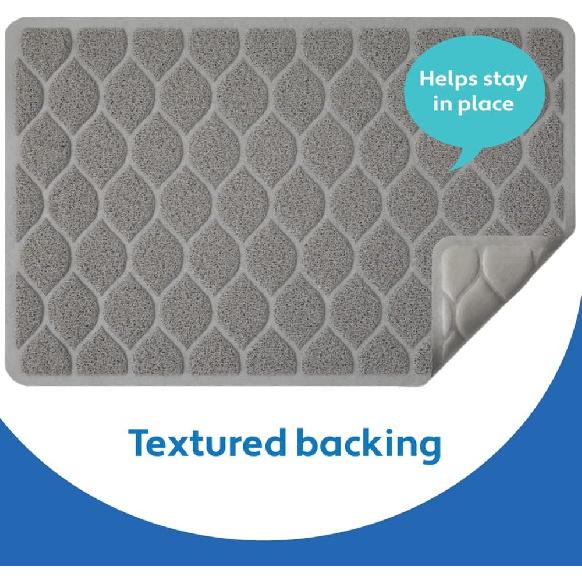 MIGHTY MONKEY Waterproof BPA Free Cat Litter Box Trapping Mat, Easy Clean Floors, Textured Backing, Soft on Sensitive Kitty Paws, Cats Accessories,