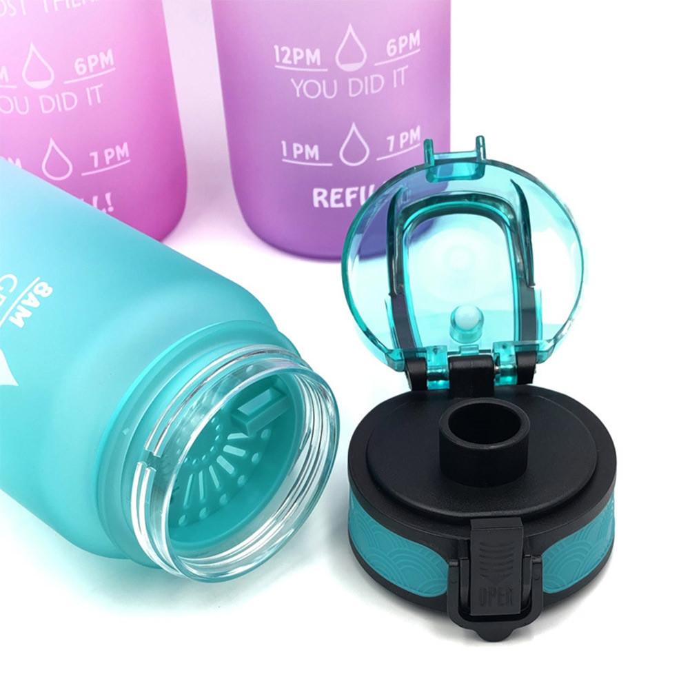 Sport Water Bottle with Time Marker Leakproof Bottle Frosted Water Bottle Space Cup
