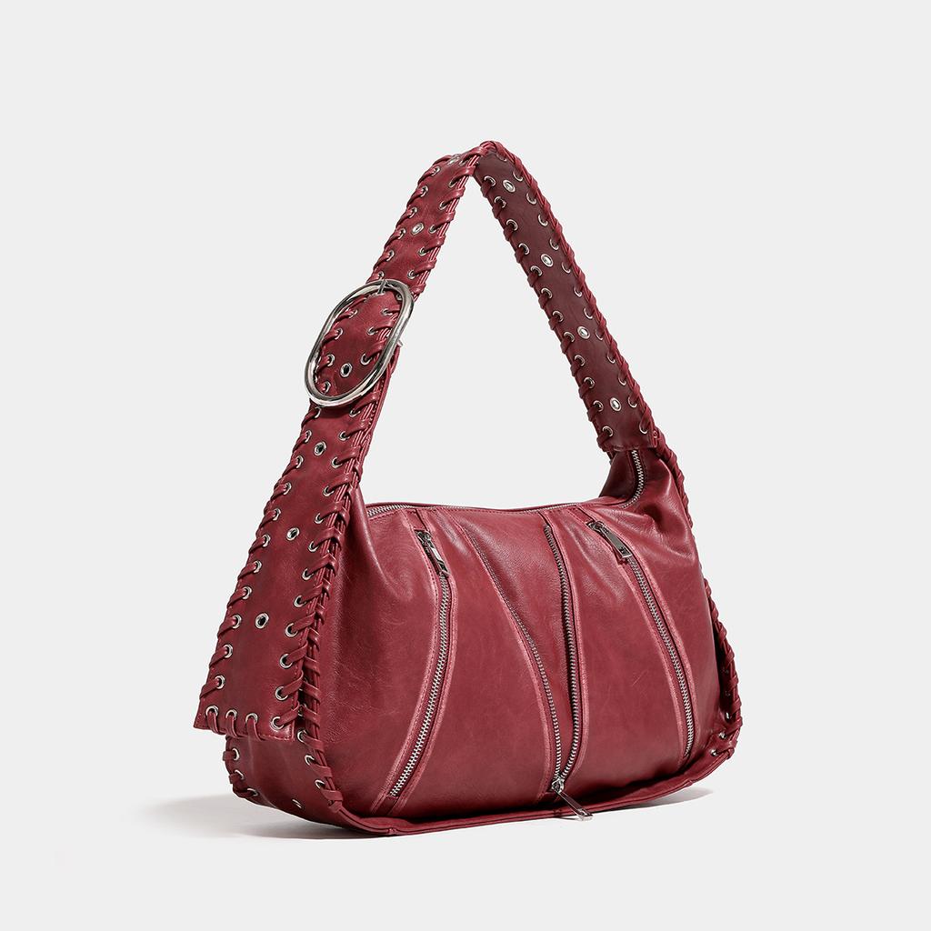 Early Autumn New Model High-quality Vintage Distressed Woven Crossbody Shoulder Bag with Wide Shoulder Strap and Large Capacity