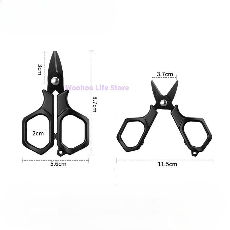 Titanium Fishing Scissors for PE Line Mini Fishing Shears Cut Braid Portable Stainless Steel Lure Fishing Line Cutter Outdoor Ge