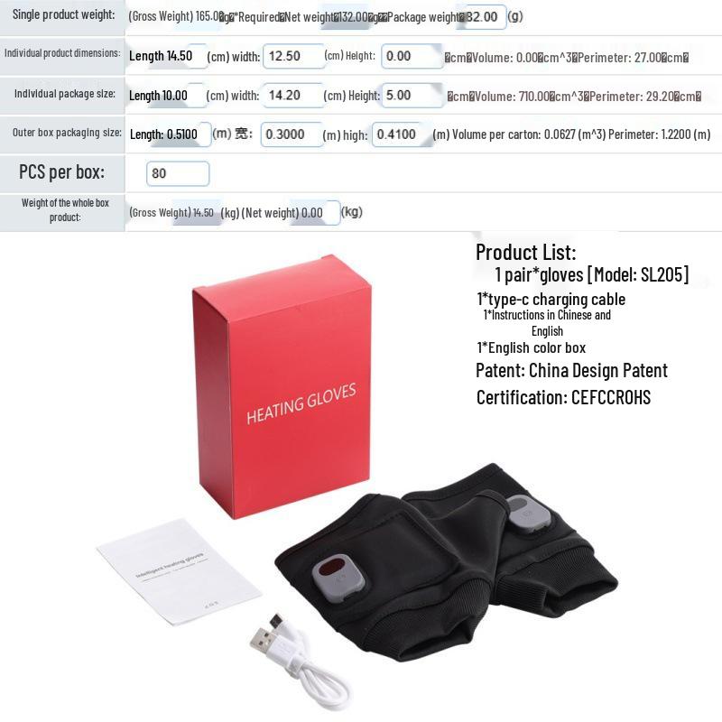 Rechargeable Electric Heated Fingerless Gloves with 3-Level Temperature Control, Touchscreen Compatible for Cycling and Fishing 3-Level 1800mAh (Large Stock Inquiries Needed)