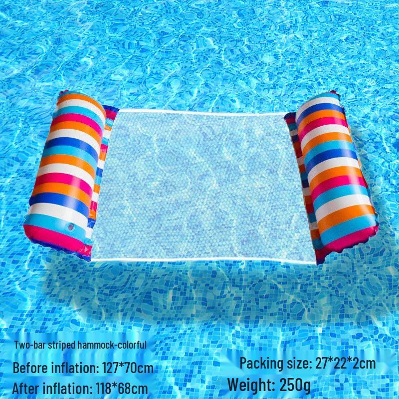 Tumbona Flotante Inflable Plegable Transfronteriza con Respaldo y Malla
