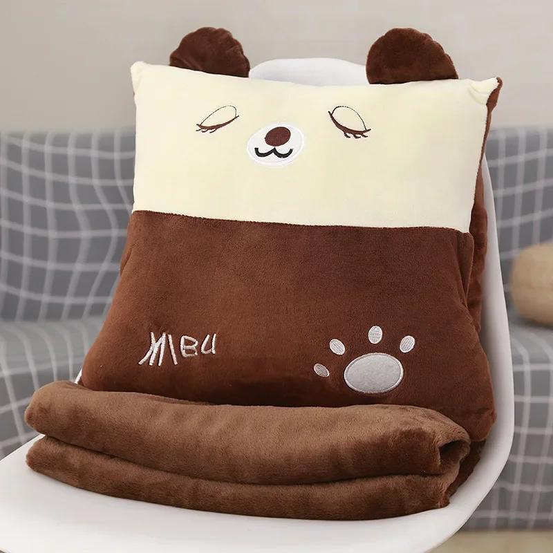 Cartoon Pillow Blanket Nap Pillow Air Conditioner Quilt Dual-use Multifunctional Winter Cushion Blanket