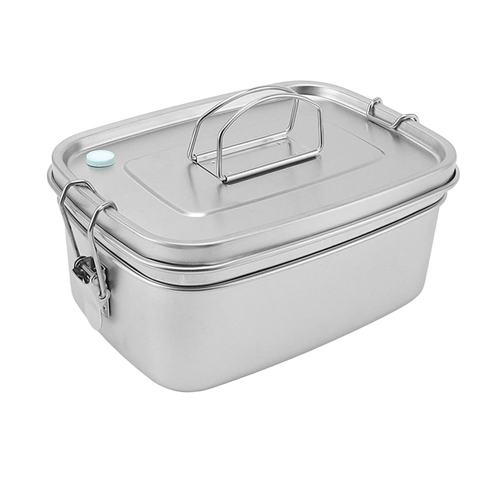 Double Layer Stainless Steel Lunch Box Portable 1.5L Bento Box for Student Office Workers Canteen Picnic Camping