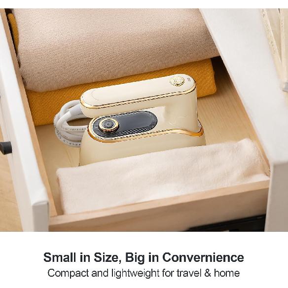Travel Steamer for Clothes Portable Rotary Garment Iron 1200W Small Travel Steam Iron for Home, Dorm, College, 150ml Water Tank, Foldable Wrinkle