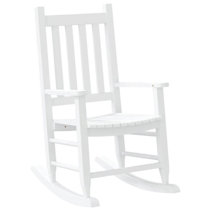 VidaXL Children's Rocking Chairs Set of 2 White Solid Poplar Wood 3281596