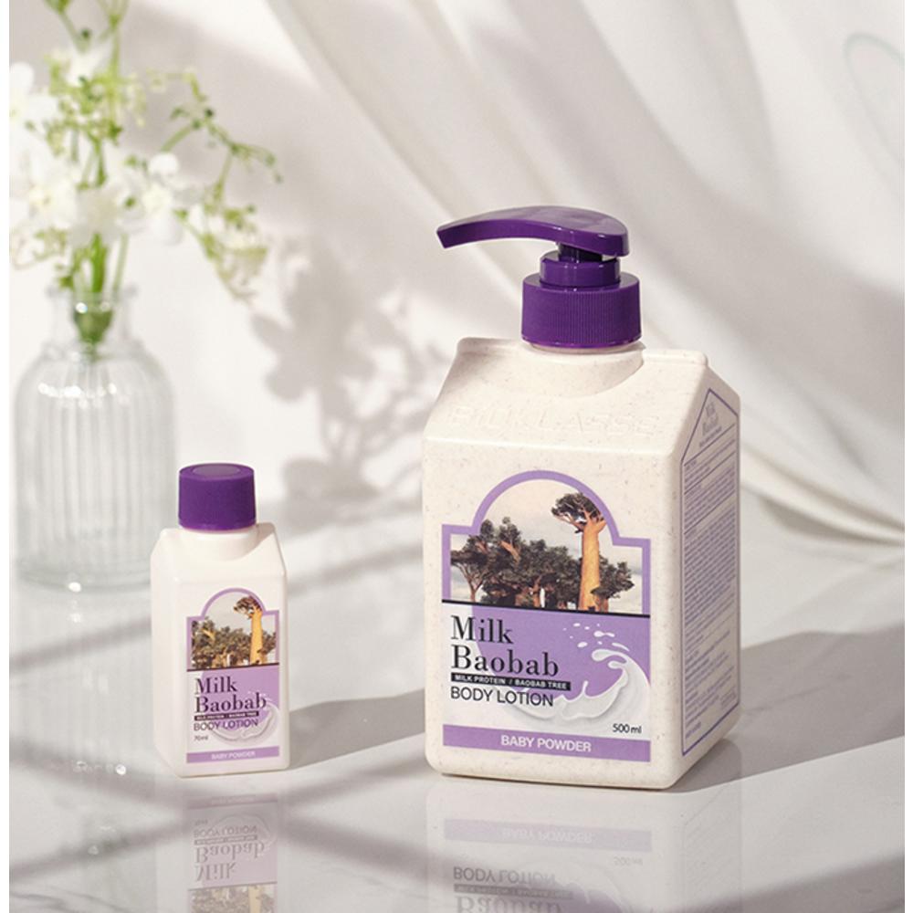 Lait corporel parfumé au baobab, parfum poudre pour bébé, 500 ml, 2 unités