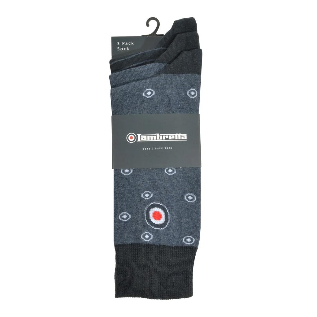 Lambretta Mens Target Socks (Pack of 3)