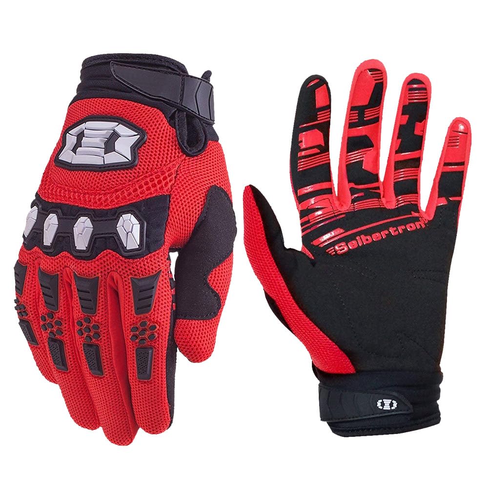 

Seibertron Dirt Pow Racing Bike Cycling Gloves with Long Full Training Gloves for Abrasion Available in Multiple Unisex Gloves, Fingers, Finger,