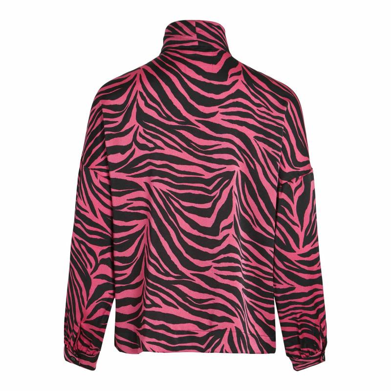 Women's Long-sleeved Zebra Print Blouse with Pussy Bow VILA