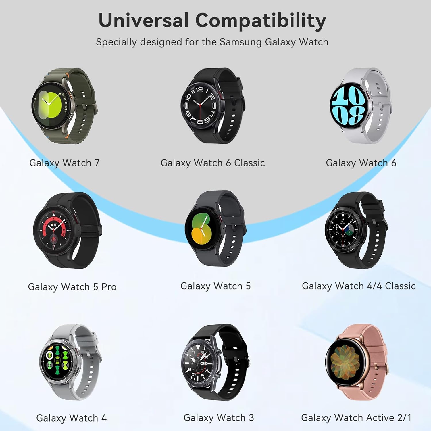ELUTENG Charger for Samsung Galaxy Watch 7 6 5 4 3.3FT/1M USB C Wireless Charging Cable Dock with USB Adapter Magnetic Charger Cable Cord for Galaxy