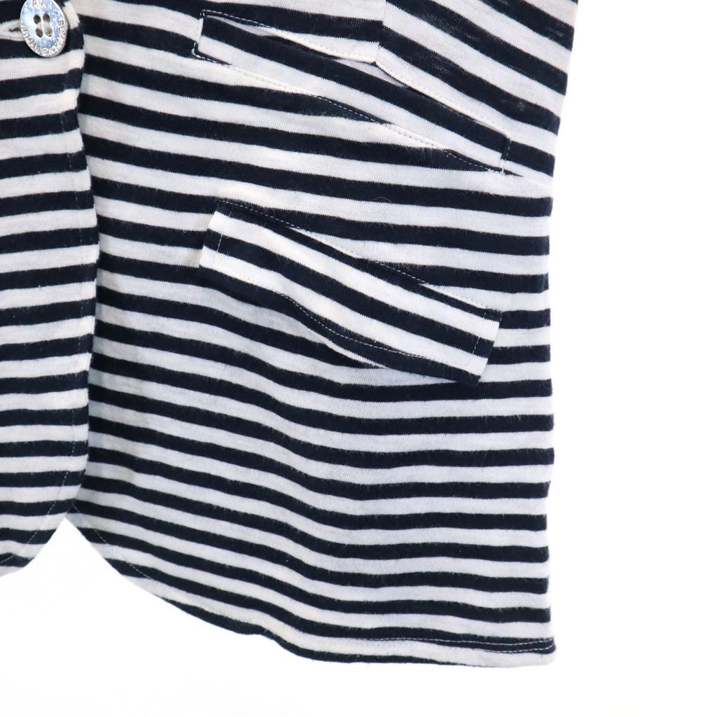 Armani Exchange Border Langarm Revers Strickjacke XS weiß Damen Gebraucht