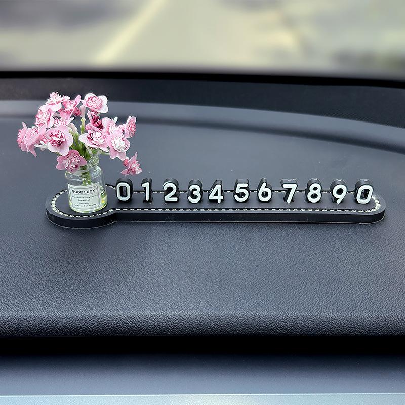 Car Temporary Parking Card Phone Number Card Plate Telephone Number Stop Luminous Parking Aid Garage Car Interior