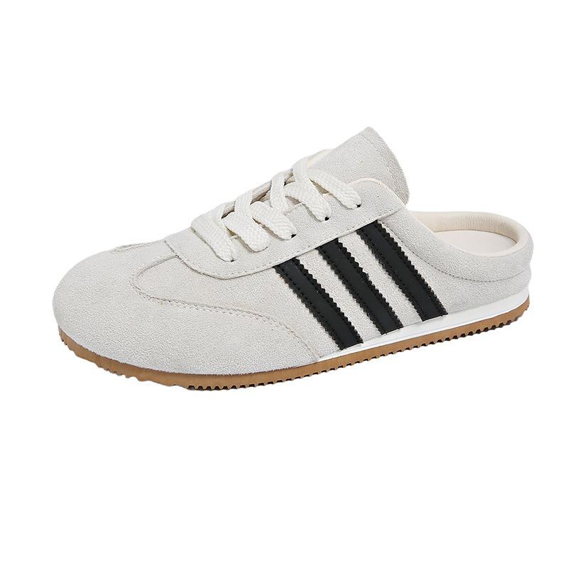 Baotou half slippers women wear new yellow women without heels and one pedal lazy