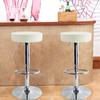 KKTONER Adjustable Height Swivel Bar PU Leather with Round Suitable for Home Kitchen White Stool, Footrest, Chair, Countertops, Medium,