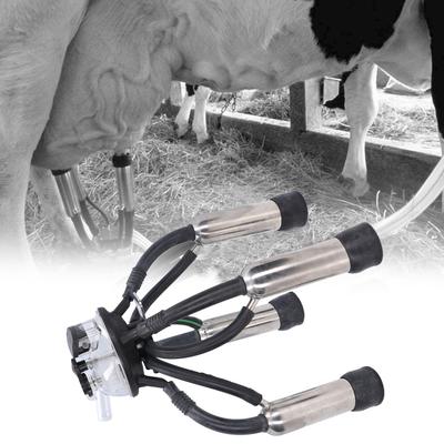 Milking Claw Cluster Milking Cluster Cow Milking Cluster Silicone Stainless Steel Rustproof Cup Set for Vacuum Pump Milk Machine