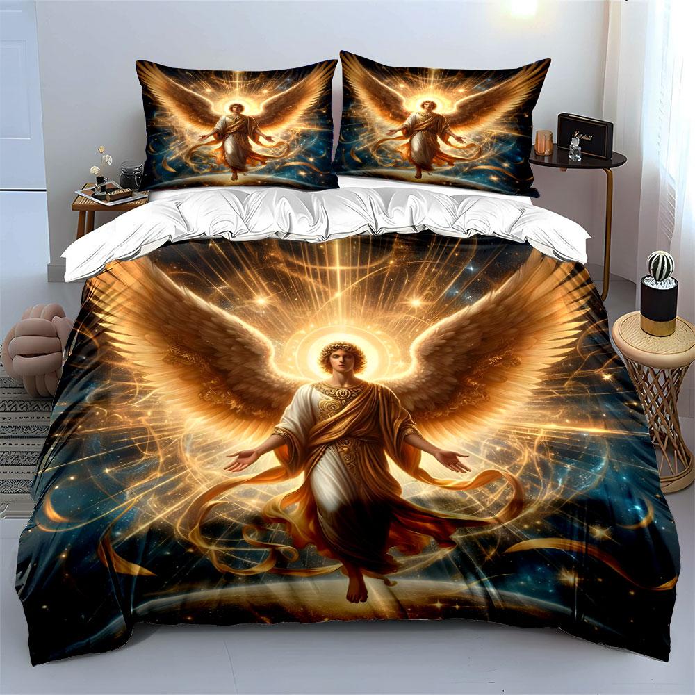 Divine Angelic Trio For Worship  Kid'S And Adults' Bedroom Decor, Exquisite Three-Piece Bedding Set Gift