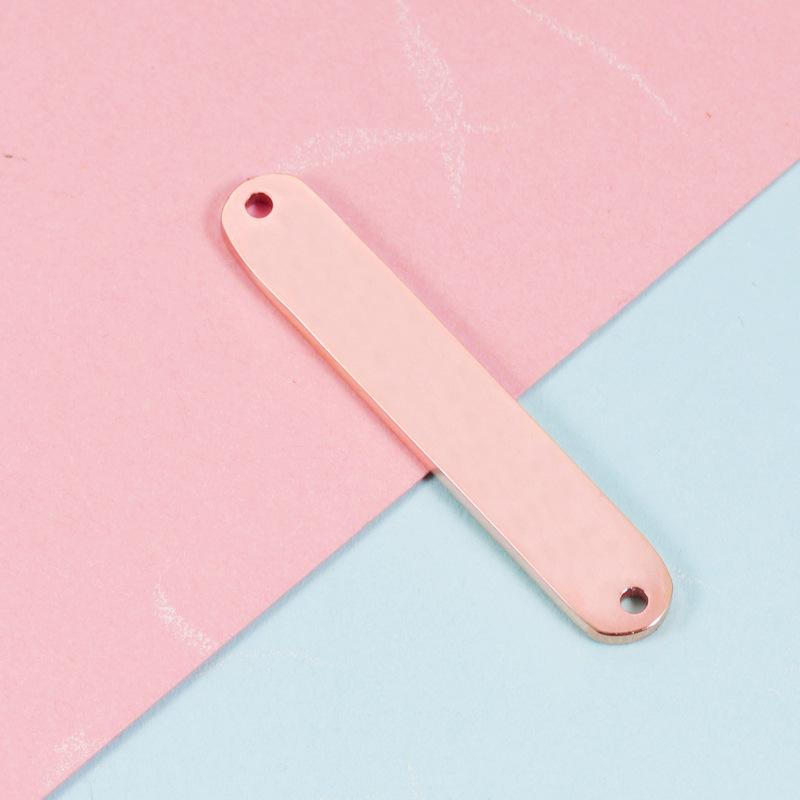 10pcs/lot Mirror Polished Stainless Steel Two Hole Rectangle Bar Connector Blank Stamping Charms For Bracelet Necklace