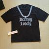 American Retro Black Washed Trend Printed Short-Sleeved T-Shirt Vintage Cotton Loose Top Men