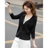 Women's Merino Wool Silk Blend Faux Two-Piece Knit Cardigan