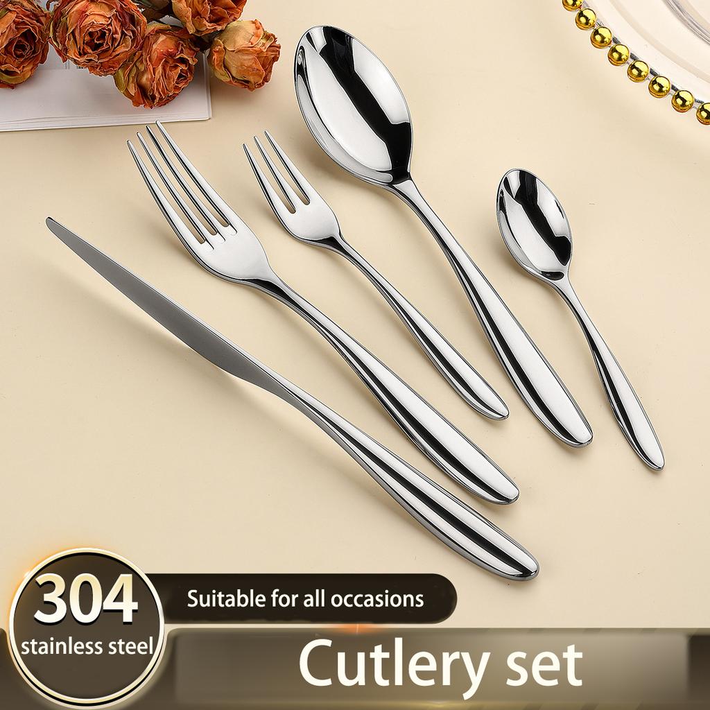 304 stainless steel tableware set steak knife and fork Hotel restaurant kitchen Home commercial high-end dining set