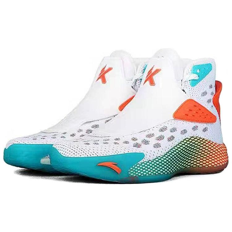 New Anta KT5 Klay Thompson Abrasion Resistant Breathable High Top Basketball Shoes Men's White Multicolor 11941101-11