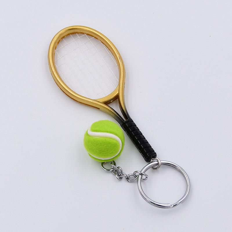 Colorful Tennis Racket Keychain Set: Sports Accessory & DIY Jewelry Ornament