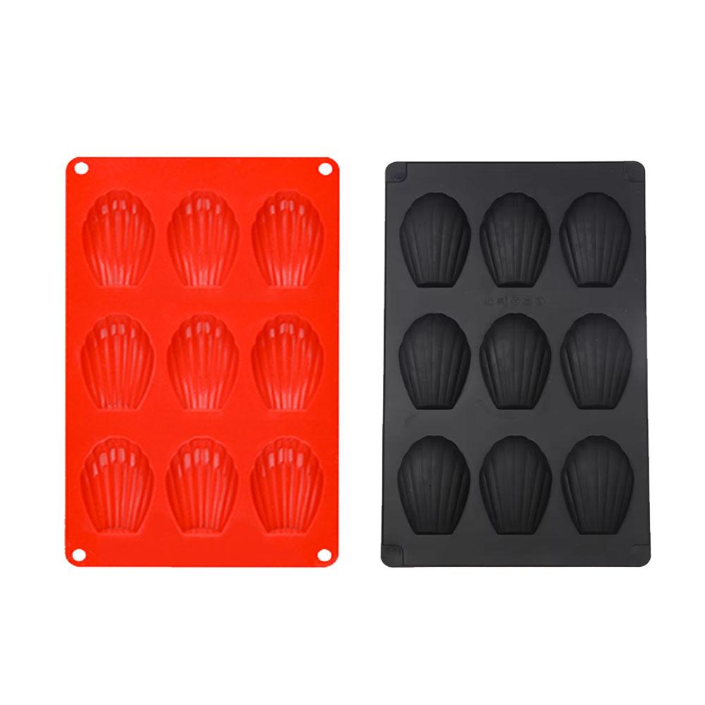 Silicone Madeline Cookies Pan 9 Cavities Madeline Mold Nonstick Baking Pan for Make Madeleine Cookies Baking Tool