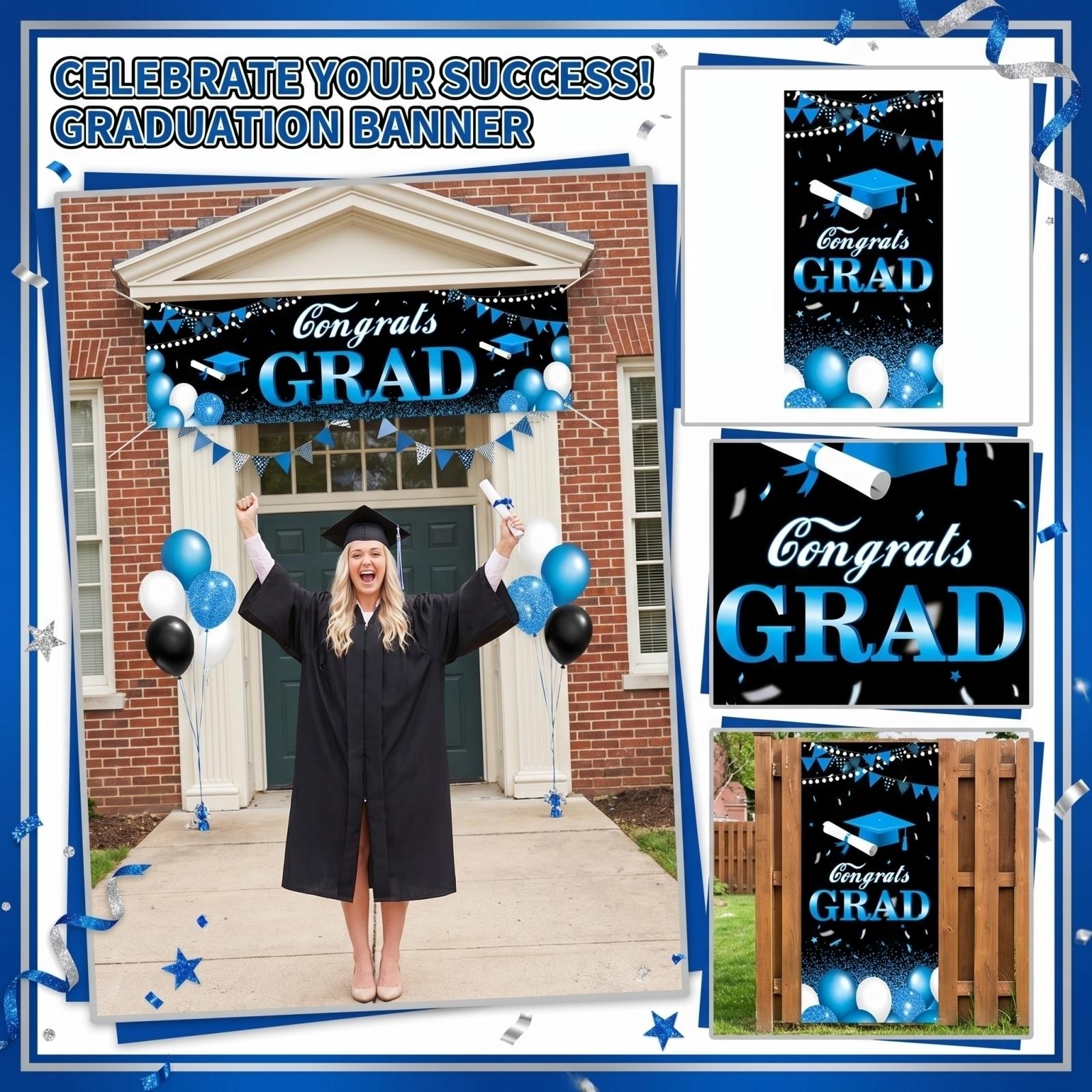 

Покрытие на дверь для выпускного Декорация для вечеринки по случаю выпускного Баннеры из ткани для подвешивания Наружное украшение one size