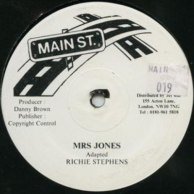 תקליט 12 אינץ' RICHIE STEPHENS / DAWNETTE - Mrs Jones (מעטפת תמונה) / שמור S MAIN19 רחוב ראשי 1995 בריטניה רגאיי, סקא ודאב