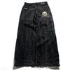 Mens Y2K Hip Hop Wide Leg Straight Fit Denim Jeans - Washed Cotton Loose Streetwear Style