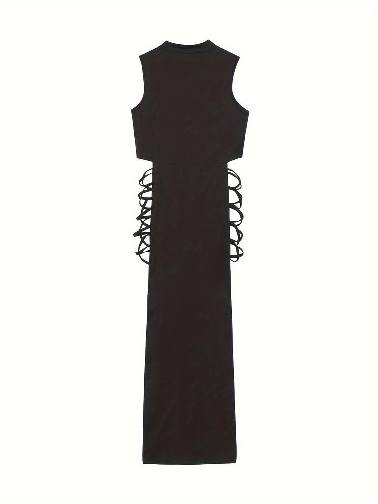 2024 Summer Sexy Tie-Up Tank Top High Slit Print Dress Collection