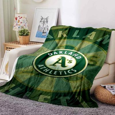 Oakland Athletics Print Flannel Blanket High Quality Warm Comfortable Cover for All Seasons Perfect for Gifts Home Decor