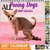 Durable Coil Binding Calendar 2027 Pooping Dogs Square Wall Calendar, Funny Dog Theme 12 Month Hanging Monthly Planner for Home Office, White Elephant