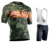 Mens Cycling Jersey Set With Straps Short Sleeve Slim Fit Bike Wear