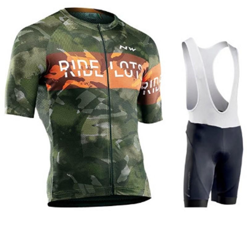 Mens Cycling Jersey Set With Straps Short Sleeve Slim Fit Bike Wear