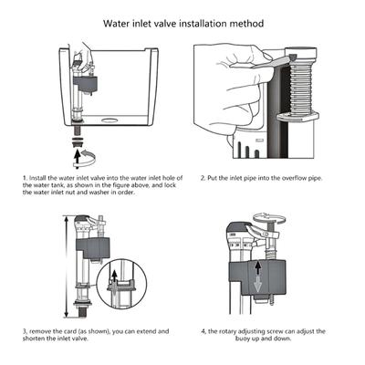 High Performances Toilet Fill Valves with Adjustable Water Leveling Easy Twists Lock Installation Toilet Tanks Repair Set