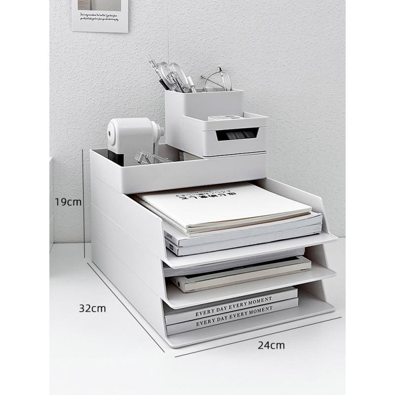 Multifunktionaler Schreibtisch-Organizer: A4 Aktenhalter, Stifthalter, Büroablage