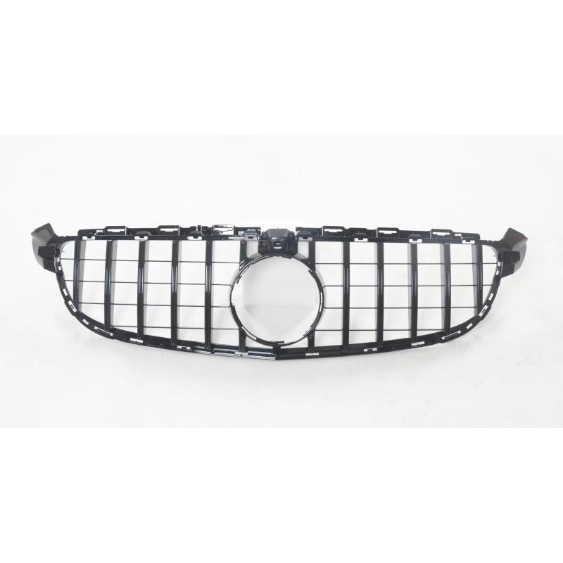 Compatible 15-18 W205 C63 GT Vertical Bar Front Grille Radiator Cover Air Intake High/Low Configuration.